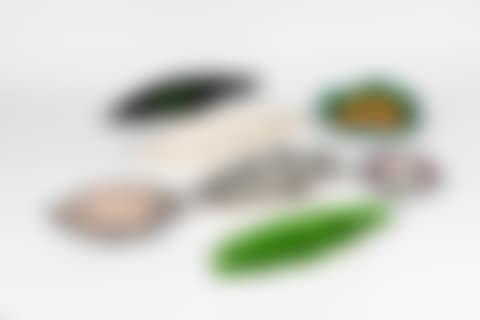 Suite de sept feuilles en céramique de différentes textures et couleurs (preview)