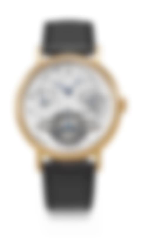 A RARE AND ATTRACTIVE 18K PINK GOLD SEMI-SKELETONIZED PERPETUAL CALENDAR TOURBILLON WRISTWATCH WITH RETROGRADE DATE (preview)