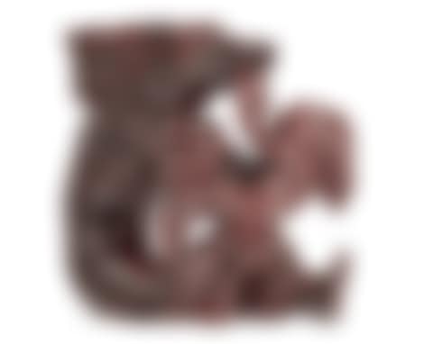 An enamelled chamotte clay sculpture shaping a mermaid fighting with a sea horse (preview)