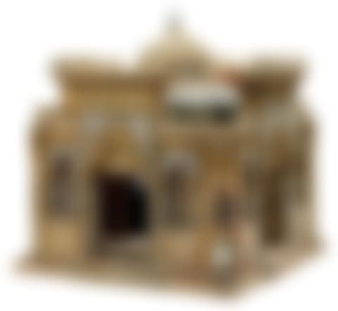 SPECTACULAR EGYPTIAN ARCHITECTURAL MODEL Square monument; A 20TH CENTURY EGYPTIAN WOOD WITH MOTHER-OF-PEARL AND BONE ARCHITECTURAL MODEL (preview)