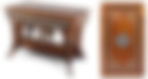 A LATE 19TH CENTURY EGYPTIAN WOOD TABLE WITH MOTHER-OF-PEARL, EBONY AND BONE (preview)