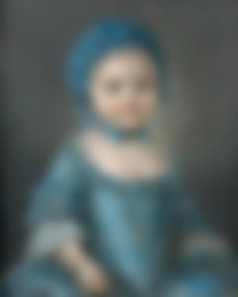 Portrait of a little girl in a pastel blue dress (preview)