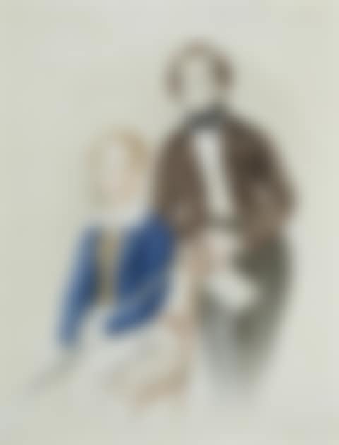 A man seated and another leaning on the chair (preview)