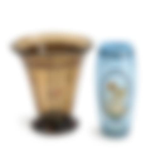 TWO DAUM ENAMELED GLASS VASES (preview)