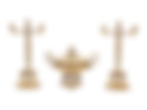 A French Parcel Gilt Silver Three-Piece Table Garniture (preview)