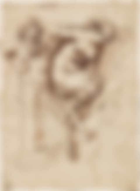 A double-sided page of studies: Recto: A satyress reaching for a herm of Pan, after the antique; Verso: A decapitated fallen soldier (preview)