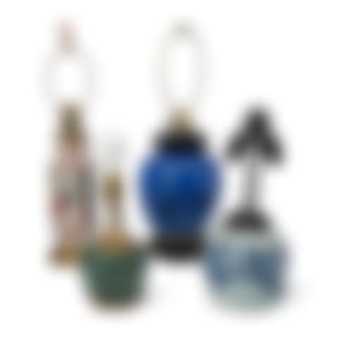 FOUR ASIAN CERAMIC LAMP BASES (preview)