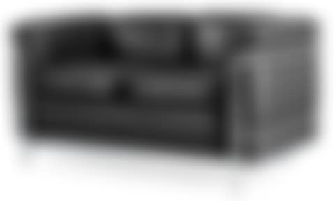A Le Corbusier "LC 2" two-seated black leather and chromed steel sofa (preview)
