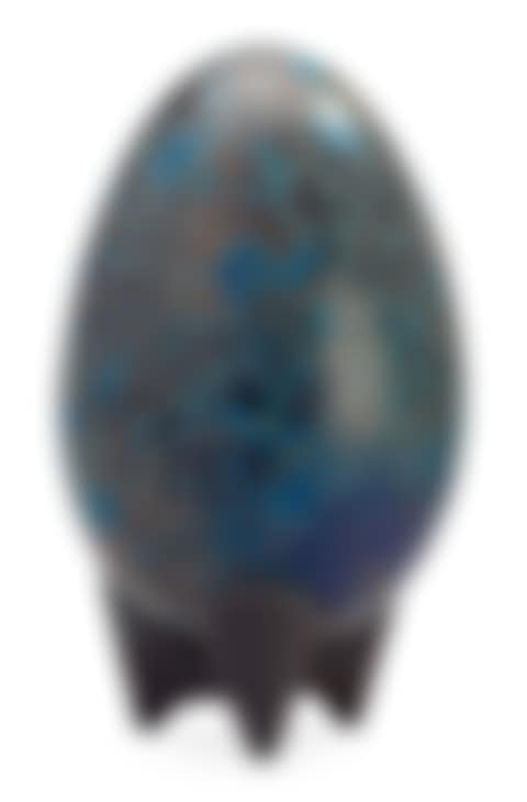 A Hans Hedberg faience egg on an iron base (preview)