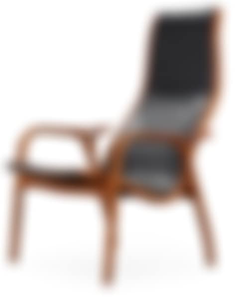 An Yngve Ekström teak and black leather easy chair "Lamino" (preview)