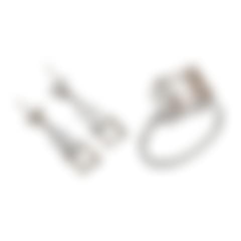 A pair of Wiwen Nilsson sterling and rock crystal earrings and a ring (preview)