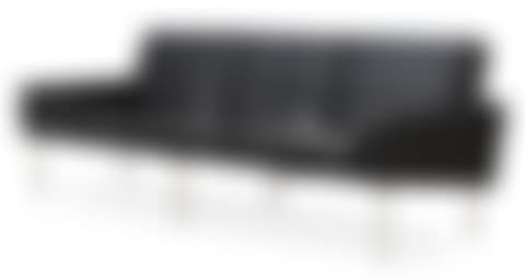 A Hans J Wegner three-seated black leather "GE-34" sofa (preview)