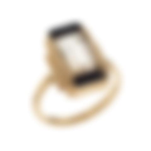 A Wiwen Nilsson 18k gold ring with rock crystal and onyxes (preview)