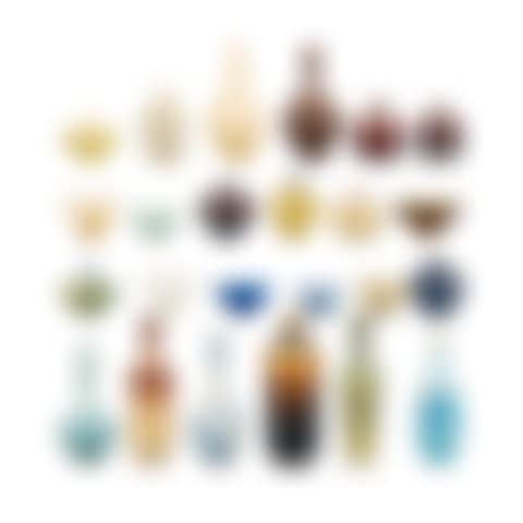 A Berndt Friberg set of 24 miniature stoneware vases and bowls in a teak casket (preview)