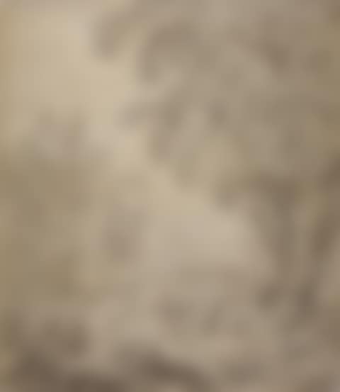 Landscape with travelers on a rural path, others resting behind (preview)