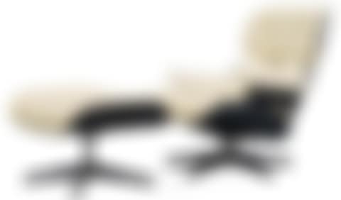 A Charles & Ray Eames white leather "Lounge Chair and ottoman", Vitra (preview)