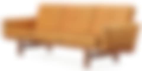 A Hans J Wegner oak and brown leather sofa (preview)