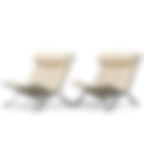"Ari"; a pair of white leather easy chairs, Norell Möbel AB (preview)