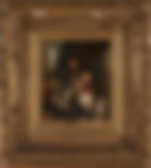 A Grandmother and Child with a Dog in the Sitting Room (preview)