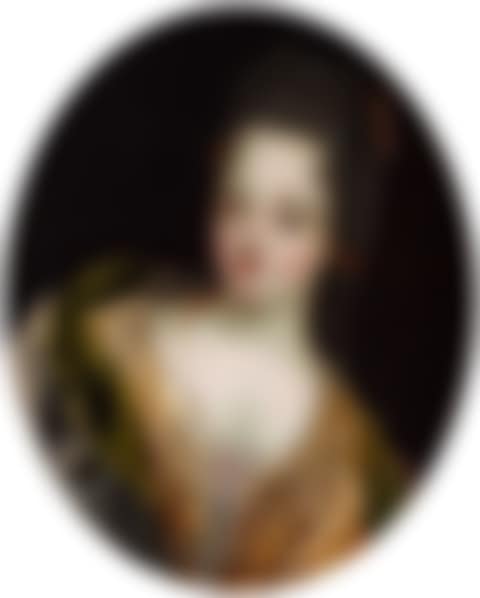 Portrait d"une jeune femme avec des perles dans les cheveux; Portrait d"une jeune femme dans une robe verte (preview)