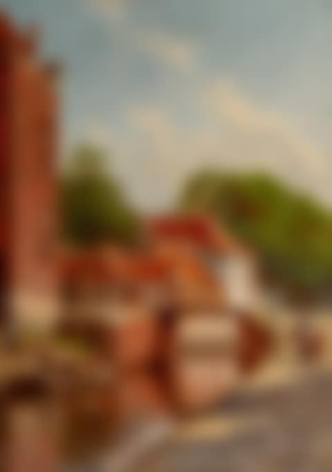A view of the south wall of The Hague with figures unloading a boat (preview)