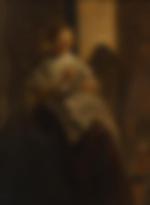 Seated woman with letter (preview)