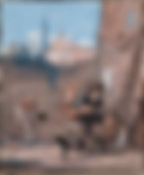 A guitar player and two figures dancing in a street, after Karel du Jardin (preview)