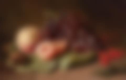 Still life of fruit with grapes, peaches and red berries (preview)