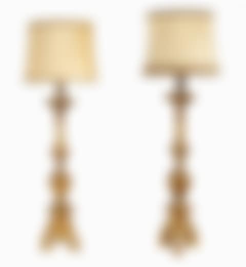 Pair of large carved wooden torch holders gilded with silver and mecca (preview)