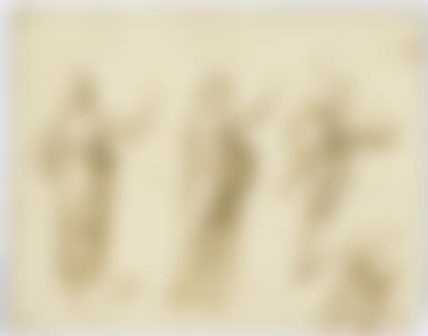 A study sheet with Christ blessing and other figures. (preview)