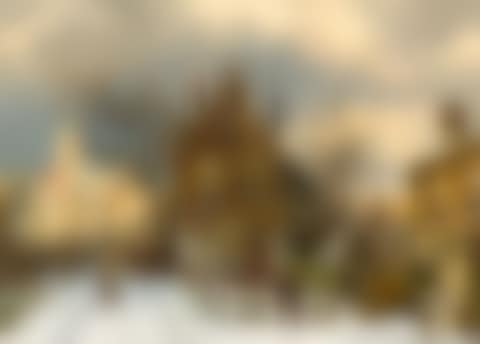 A town in the winter with figures (preview)