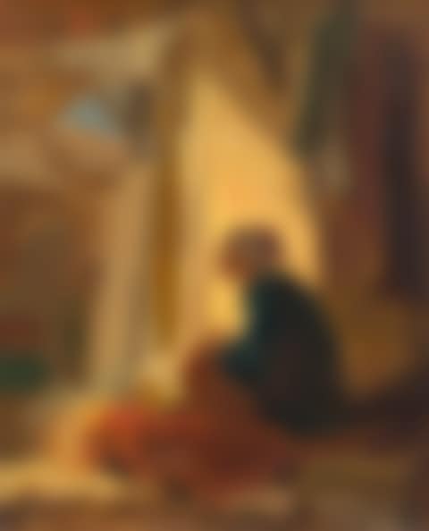 An Oriental figure seated facing left at a bazaar (preview)
