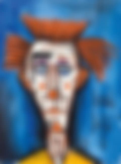 Clown Hirsute fond bleu (preview)