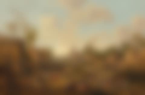 A village landscape with Gothic church and windmill. (preview)