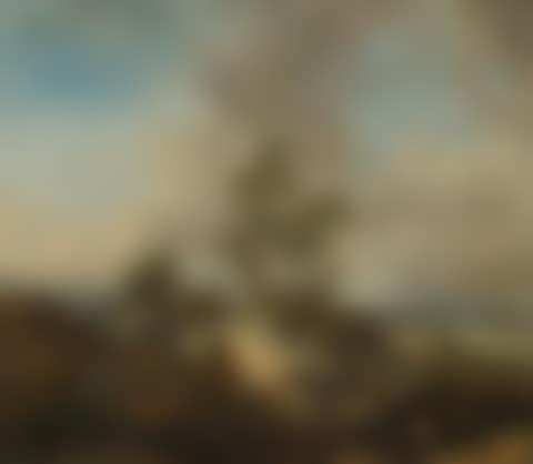Stormy landscape with a traveller (preview)
