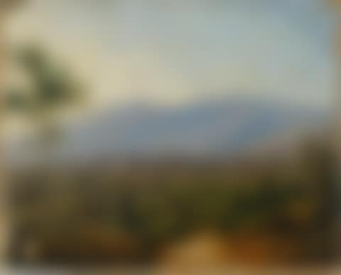 Southern landscape with pines, with mountain massif in the background (preview)
