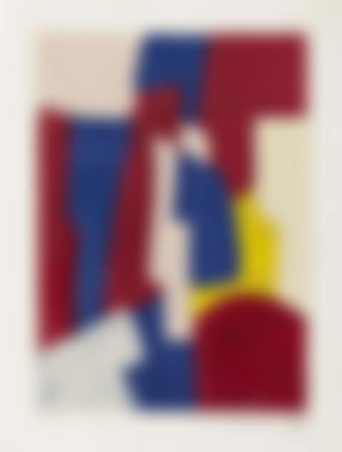 Composition in blue, red and pink (preview)