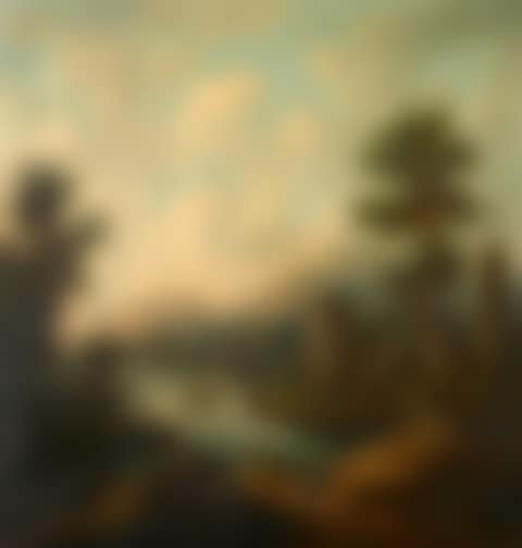 Coastal landscape with castle and figures (preview)