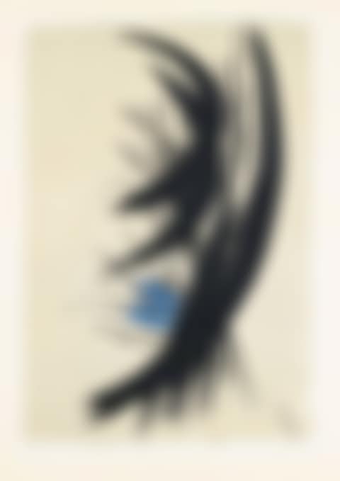 Composition in black, beige gray and blue (preview)