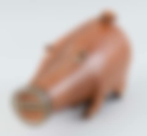 LEATHER-COVERED PIGGY BANK (preview)