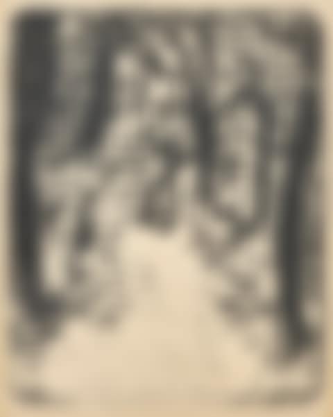 "The artist"s wife walking under trees" (preview)