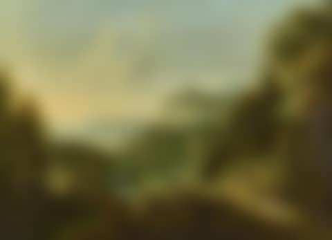 Hilly landscape with river and figures (preview)