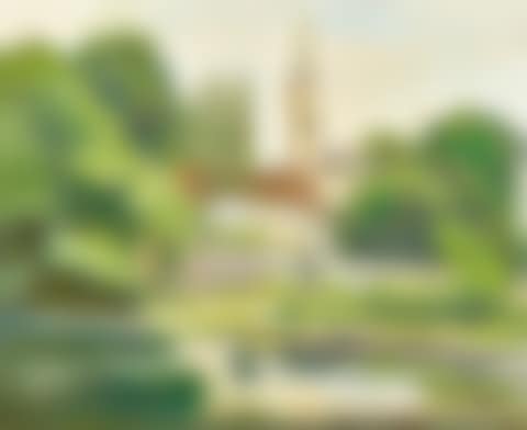 Breton river landscape near Pont-Croix with church (preview)
