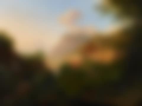 Mountain landscape with monastery complex (preview)