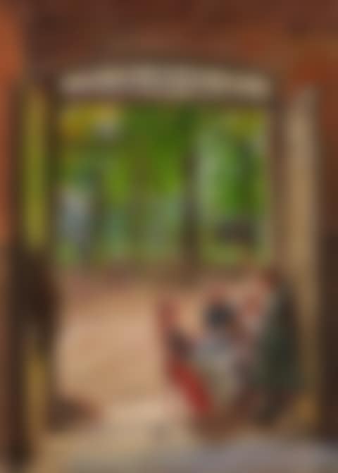 Group of Girls in the Entrance to the Beer Garden. (preview)
