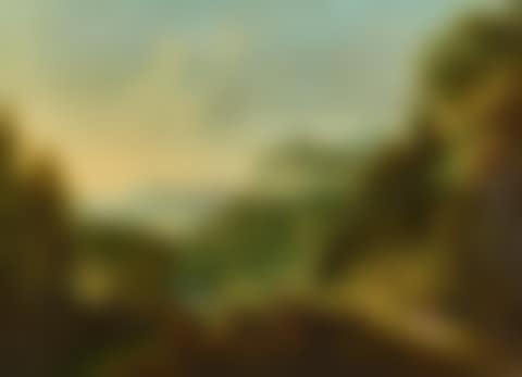 Hilly landscape with river and decorations (preview)