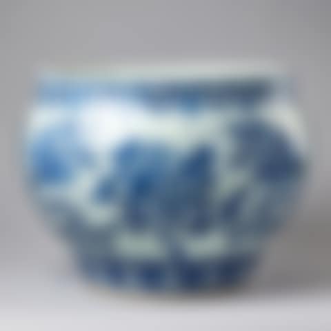 A BLUE AND WHITE "DRAGON" FISH BOWL (preview)