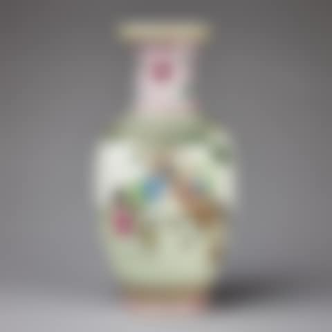 A FAMILY ROSE BALUSTER VASE (preview)