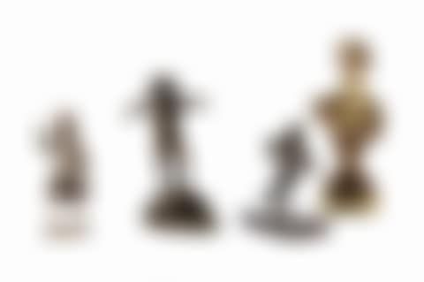Lot consisting of four small sculptures in different metals (preview)