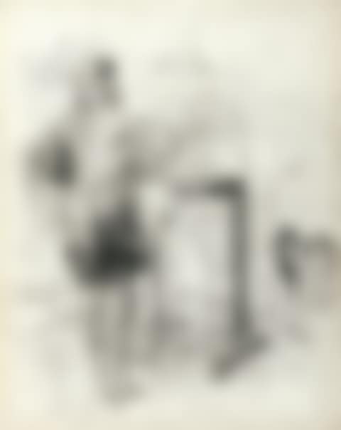 The artist Willy Finch in front of his easel (preview)